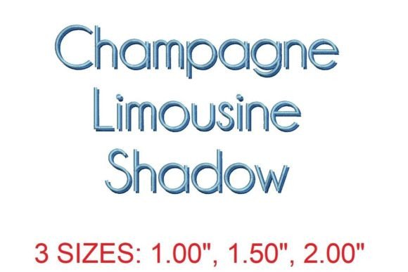Champagne Limousine Shadow: A Luxurious Embroidery Font