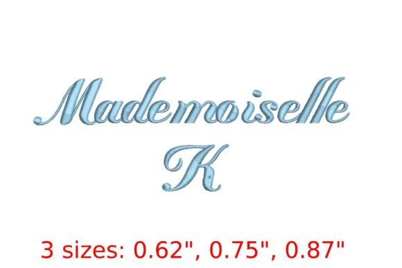 Elegant Mademoiselle K Embroidery Font