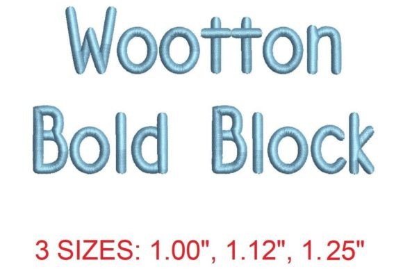 Wootton Block Bold: A Bold Embroidery Font