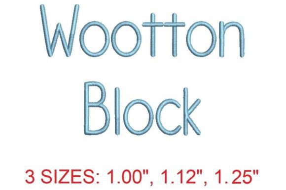 Wootton Block Embroidery Font: Bold and Modern